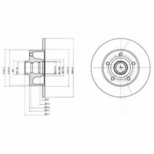 Delphi BG3030 Rear brake disc, non-ventilated BG3030: Buy near me in Poland at 2407.PL - Good price!