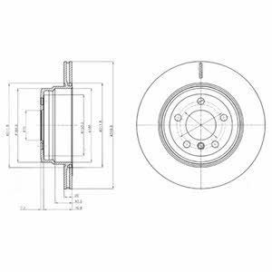 Delphi BG4168 Rear ventilated brake disc BG4168: Buy near me in Poland at 2407.PL - Good price!