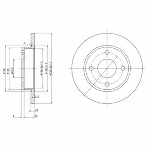 Delphi BG3055 Тормозной диск передний невентилируемый BG3055: Отличная цена - Купить в Польше на 2407.PL!