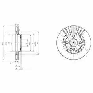 Delphi BG3509 Front brake disc ventilated BG3509: Buy near me at 2407.PL in Poland at an Affordable price!