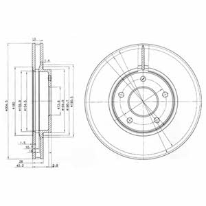 Delphi BG3547 Front brake disc ventilated BG3547: Buy near me in Poland at 2407.PL - Good price!