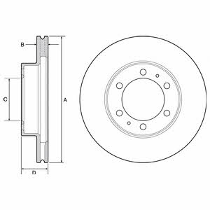 Delphi BG4557 Front brake disc ventilated BG4557: Buy near me in Poland at 2407.PL - Good price!