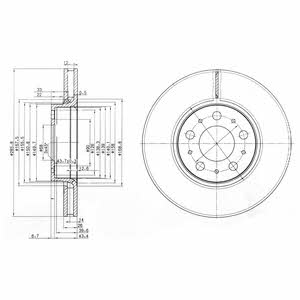 Delphi BG3513C Диск гальмівний передній вентильований BG3513C: Приваблива ціна - Купити у Польщі на 2407.PL!