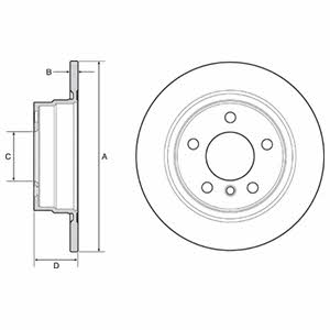 Delphi BG4649C Rear brake disc, non-ventilated BG4649C: Buy near me in Poland at 2407.PL - Good price!