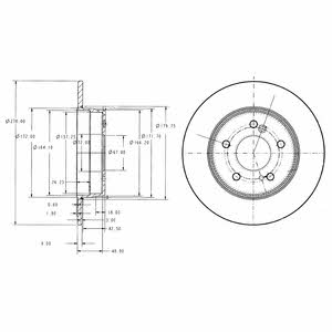 Delphi BG3326C Rear brake disc, non-ventilated BG3326C: Buy near me in Poland at 2407.PL - Good price!