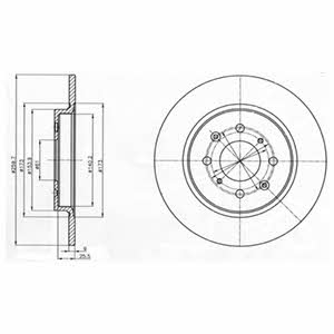 Delphi BG4385C Rear brake disc, non-ventilated BG4385C: Buy near me in Poland at 2407.PL - Good price!