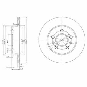 Delphi BG2696 Rear brake disc, non-ventilated BG2696: Buy near me in Poland at 2407.PL - Good price!