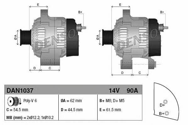 DENSO DAN1037 Generator DAN1037: Kaufen Sie zu einem guten Preis in Polen bei 2407.PL!