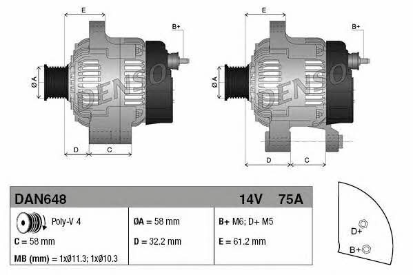 DENSO DAN648 Generator DAN648: Kaufen Sie zu einem guten Preis in Polen bei 2407.PL!