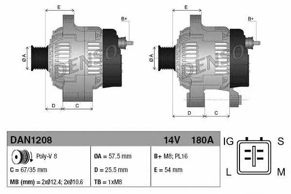 DENSO DAN1208 Генератор DAN1208: Приваблива ціна - Купити у Польщі на 2407.PL!