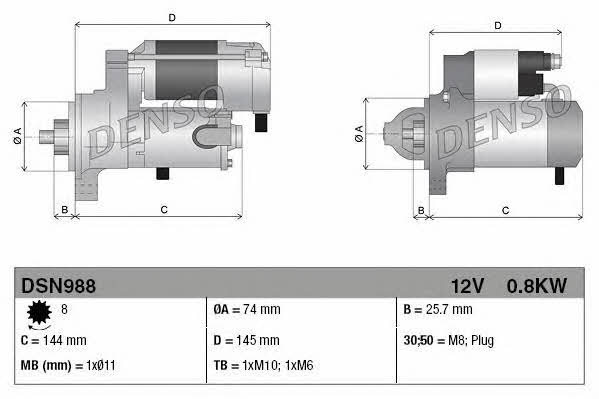 DENSO DSN988 Starter DSN988: Buy near me in Poland at 2407.PL - Good price!