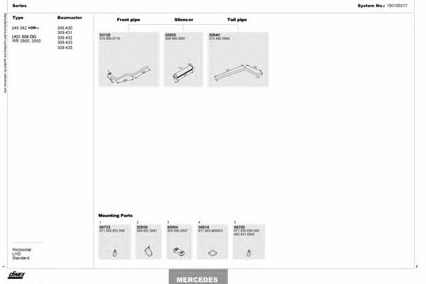  150100317 Exhaust system 150100317: Buy near me in Poland at 2407.PL - Good price!