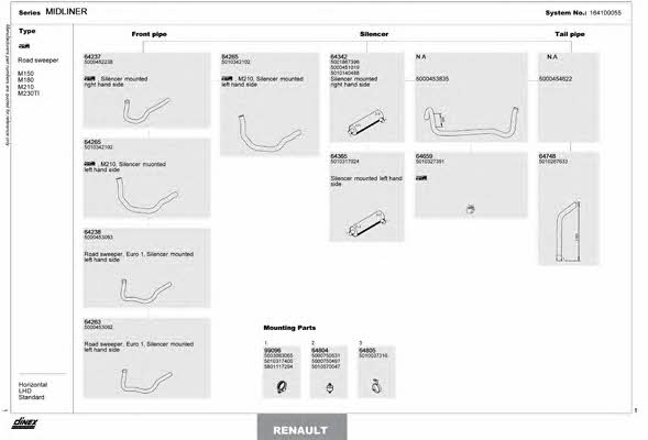  164100055 Exhaust system 164100055: Buy near me in Poland at 2407.PL - Good price!