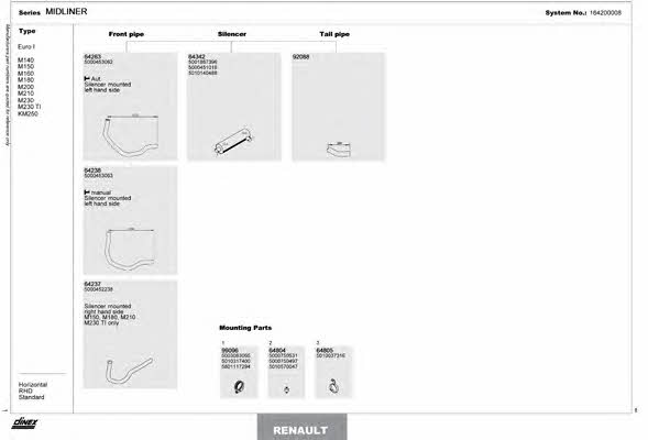  164200008 Exhaust system 164200008: Buy near me in Poland at 2407.PL - Good price!