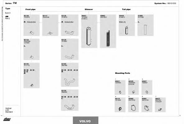  180101033 Exhaust system 180101033: Buy near me in Poland at 2407.PL - Good price!