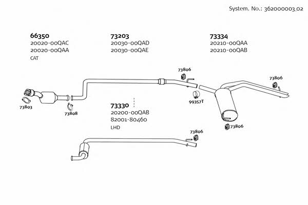  362000003_02 Система випуску відпрацьованих газів 36200000302: Приваблива ціна - Купити у Польщі на 2407.PL!