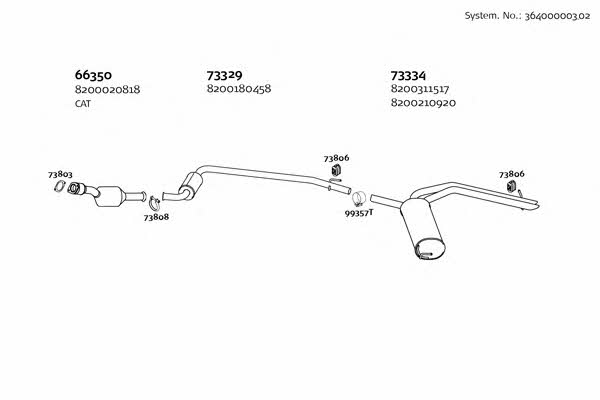  364000003_02 Exhaust system 36400000302: Buy near me in Poland at 2407.PL - Good price!