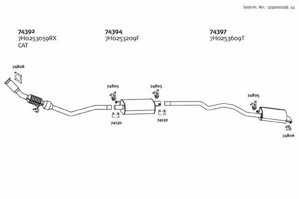  374000036_01 Układ wydechowy 37400003601: Dobra cena w Polsce na 2407.PL - Kup Teraz!