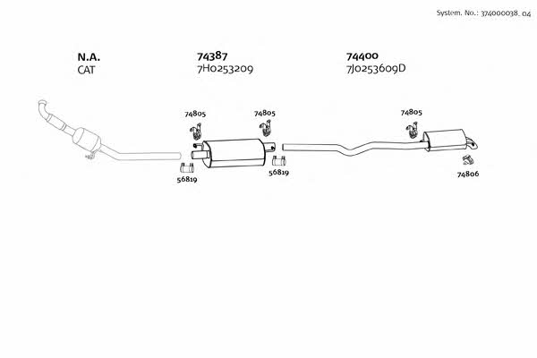  374000038_04 Układ wydechowy 37400003804: Dobra cena w Polsce na 2407.PL - Kup Teraz!