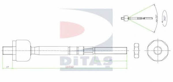 Ditas A2-5404 Inner Tie Rod A25404: Buy near me in Poland at 2407.PL - Good price!