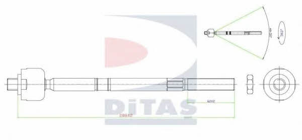 Ditas A2-5415 Inner Tie Rod A25415: Buy near me at 2407.PL in Poland at an Affordable price!