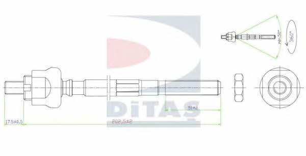 Ditas A2-5546 Inner Tie Rod A25546: Buy near me at 2407.PL in Poland at an Affordable price!