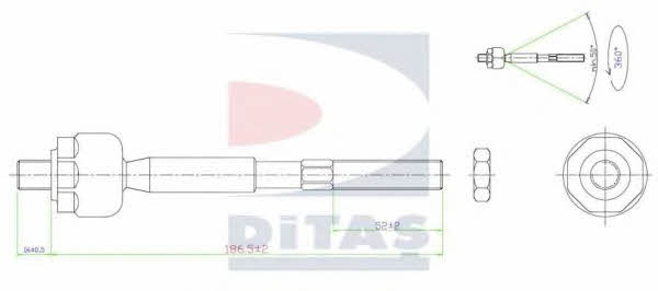 Ditas A2-5637 Inner Tie Rod A25637: Buy near me in Poland at 2407.PL - Good price!