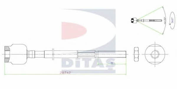 Ditas A2-5656 Inner Tie Rod A25656: Buy near me in Poland at 2407.PL - Good price!