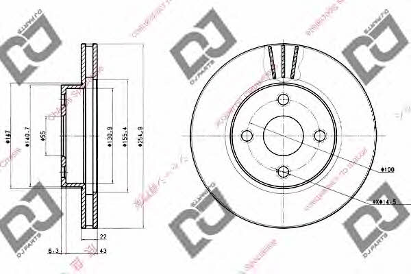 Dj parts BD1005 Wentylowana przednia tarcza hamulcowa BD1005: Dobra cena w Polsce na 2407.PL - Kup Teraz!