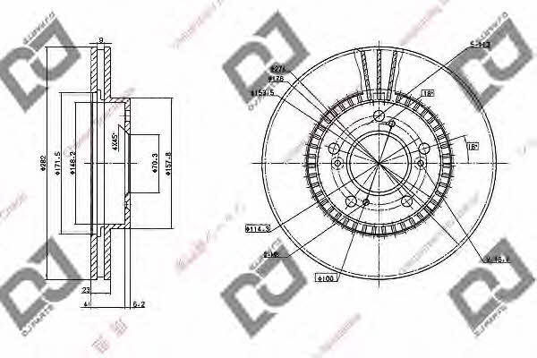 Dj parts BD1046 Front brake disc ventilated BD1046: Buy near me in Poland at 2407.PL - Good price!