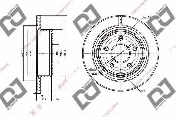 Dj parts BD1058 Тормозной диск задний вентилируемый BD1058: Отличная цена - Купить в Польше на 2407.PL!