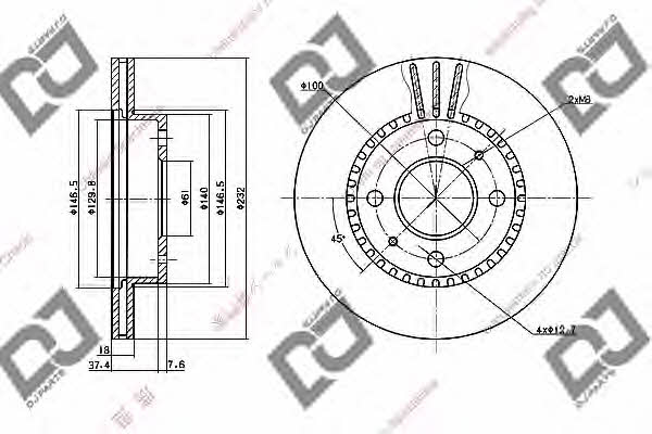 Dj parts BD1059 Front brake disc ventilated BD1059: Buy near me in Poland at 2407.PL - Good price!