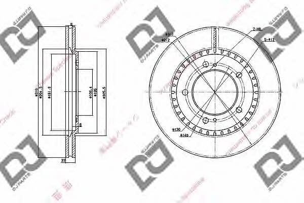 Dj parts BD1076 Front brake disc ventilated BD1076: Buy near me in Poland at 2407.PL - Good price!