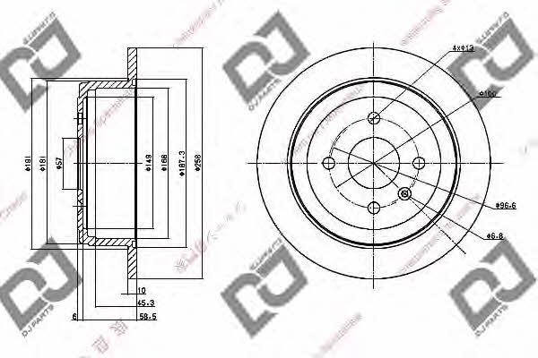 Dj parts BD1086 Tarcza hamulcowa tylna, niewentylowana BD1086: Dobra cena w Polsce na 2407.PL - Kup Teraz!