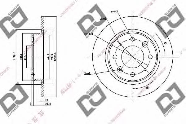 Dj parts BD1093 Тормозной диск задний невентилируемый BD1093: Отличная цена - Купить в Польше на 2407.PL!