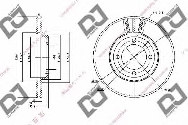 Dj parts BD1095 Тормозной диск передний вентилируемый BD1095: Отличная цена - Купить в Польше на 2407.PL!