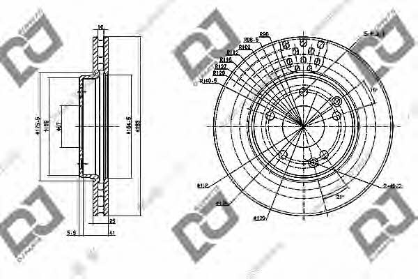 Dj parts BD1135 Wentylowana przednia tarcza hamulcowa BD1135: Dobra cena w Polsce na 2407.PL - Kup Teraz!