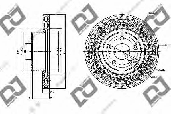 Dj parts BD1146 Front brake disc ventilated BD1146: Buy near me in Poland at 2407.PL - Good price!
