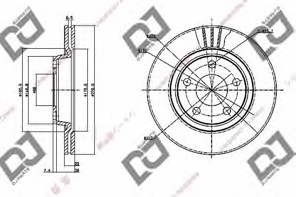 Dj parts BD1173 Front brake disc ventilated BD1173: Buy near me in Poland at 2407.PL - Good price!