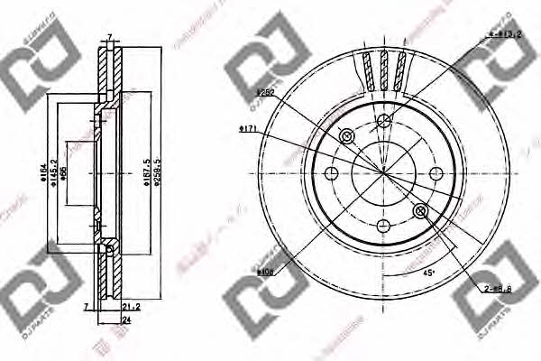 Dj parts BD1183 Front brake disc ventilated BD1183: Buy near me in Poland at 2407.PL - Good price!