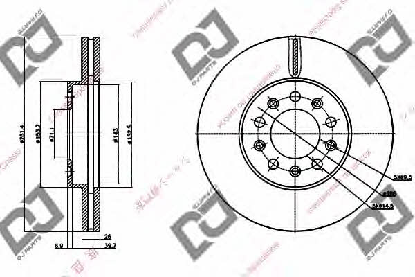 Dj parts BD1208 Wentylowana przednia tarcza hamulcowa BD1208: Dobra cena w Polsce na 2407.PL - Kup Teraz!