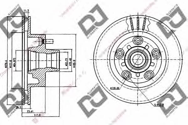 Dj parts BD1222 Front brake disc ventilated BD1222: Buy near me in Poland at 2407.PL - Good price!