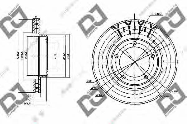 Dj parts BD1231 Wentylowana przednia tarcza hamulcowa BD1231: Dobra cena w Polsce na 2407.PL - Kup Teraz!