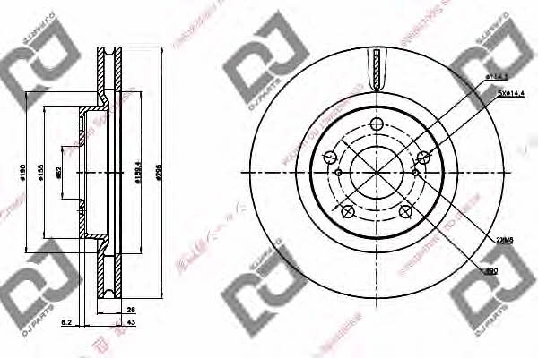 Dj parts BD1247 Innenbelüftete Bremsscheibe vorne BD1247: Kaufen Sie zu einem guten Preis in Polen bei 2407.PL!