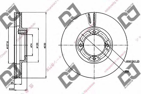 Dj parts BD1284 Wentylowana przednia tarcza hamulcowa BD1284: Atrakcyjna cena w Polsce na 2407.PL - Zamów teraz!