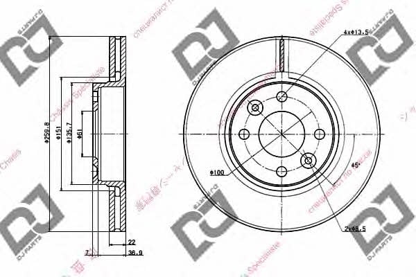 Dj parts BD1317 Front brake disc ventilated BD1317: Buy near me in Poland at 2407.PL - Good price!