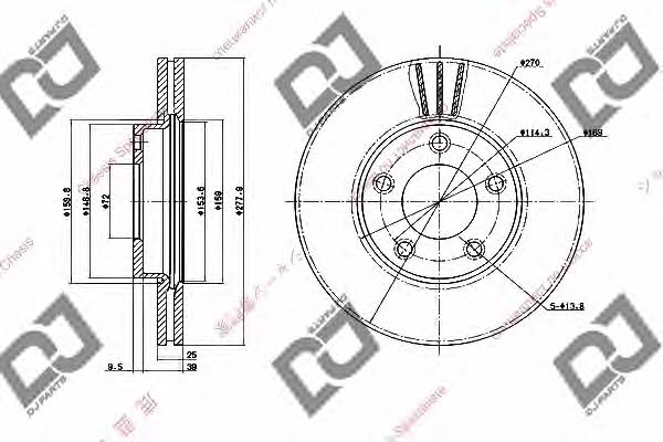 Dj parts BD1377 Front brake disc ventilated BD1377: Buy near me in Poland at 2407.PL - Good price!