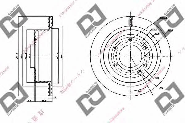 Dj parts BD1389 Тормозной диск задний вентилируемый BD1389: Отличная цена - Купить в Польше на 2407.PL!