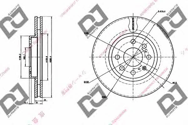 Dj parts BD1401 Front brake disc ventilated BD1401: Buy near me in Poland at 2407.PL - Good price!