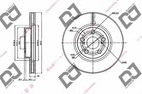 Dj parts BD1417 Front brake disc ventilated BD1417: Buy near me at 2407.PL in Poland at an Affordable price!